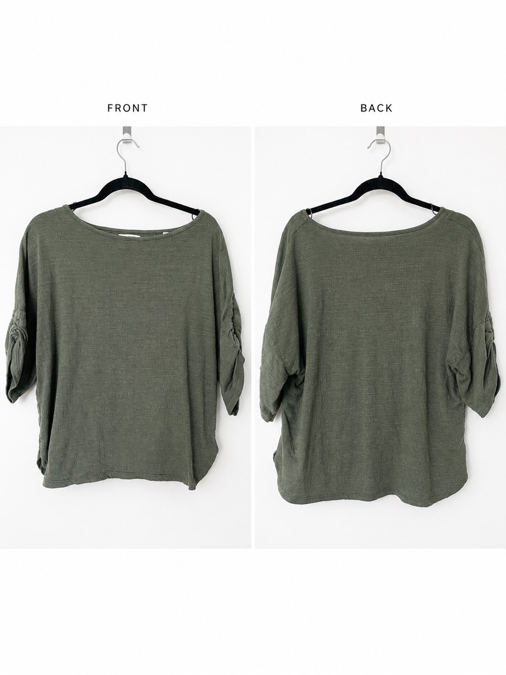 Max Studio Olive Green Short Sleeve Knit Top